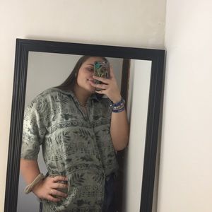 Vintage Bugle Boy Button Down Green Shirt